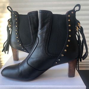 See by Chloe heeled boots black with gold hardware  Sz39